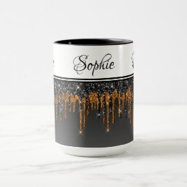 Caneca Glitter preto de cobre