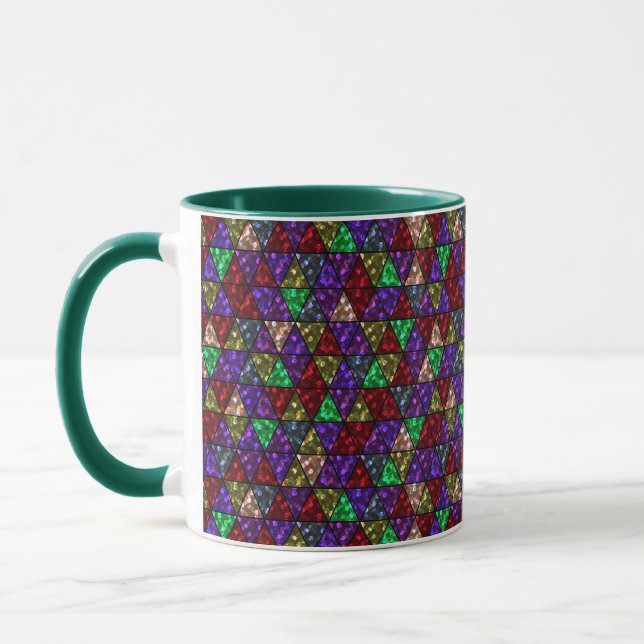 Caneca Glitter. Vermelho, verde, roxo. (Esquerda)