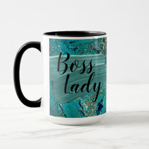 Caneca Glittery Aqua Paint Strokes Lady
