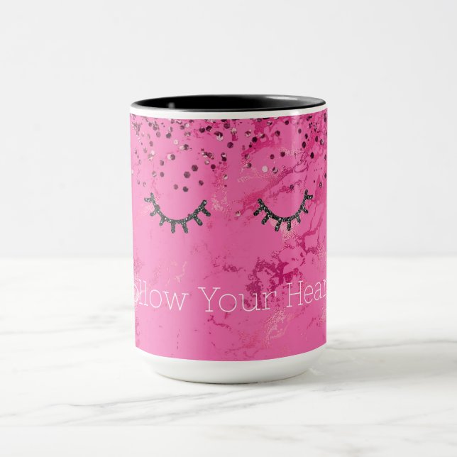 Caneca Glitzy Black Eyelashes Rosa Marble Glitz (Centro)