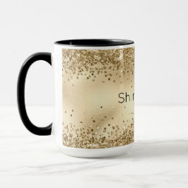 Caneca Glitzy Confetti Glitter Sparkle Dourado    