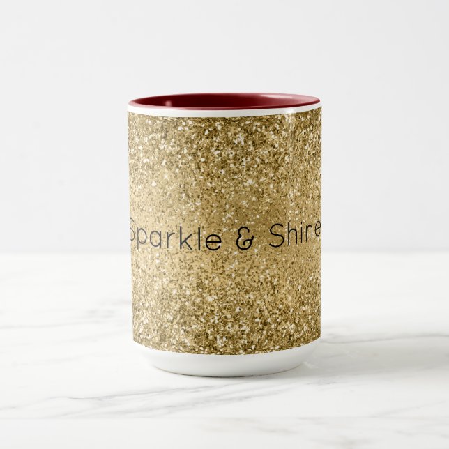 Caneca Glitzy Dourado Glam Glitter Sparkle     (Centro)