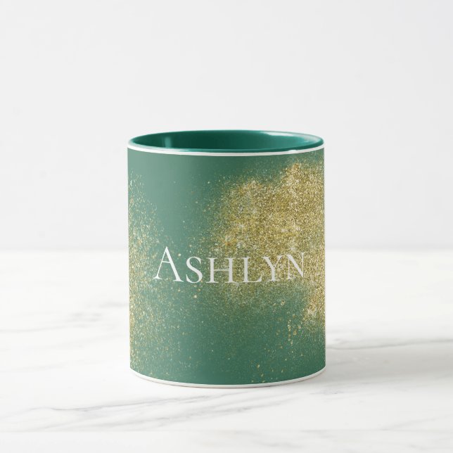 Caneca Glitzy Dourado verde (Centro)