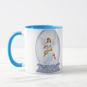 Caneca Globo de neve com ilustração de anjo