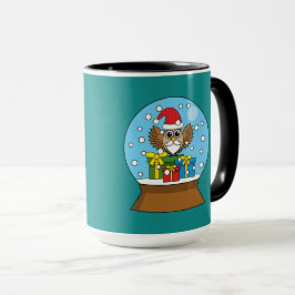 Caneca Globo de Neve com Santa Claus Owl