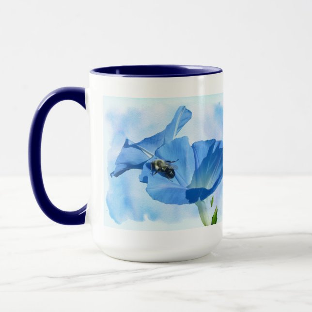 Caneca Glória da Manhã Azul e Abóbora (Esquerda)