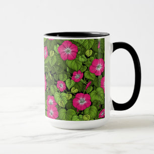 Caneca Glória da manhã em rosa e verde