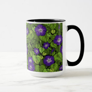 Caneca Glória da manhã em roxo e verde
