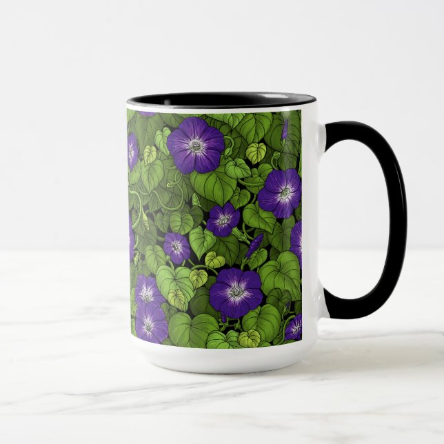 Caneca Glória da manhã em roxo e verde (Direita)