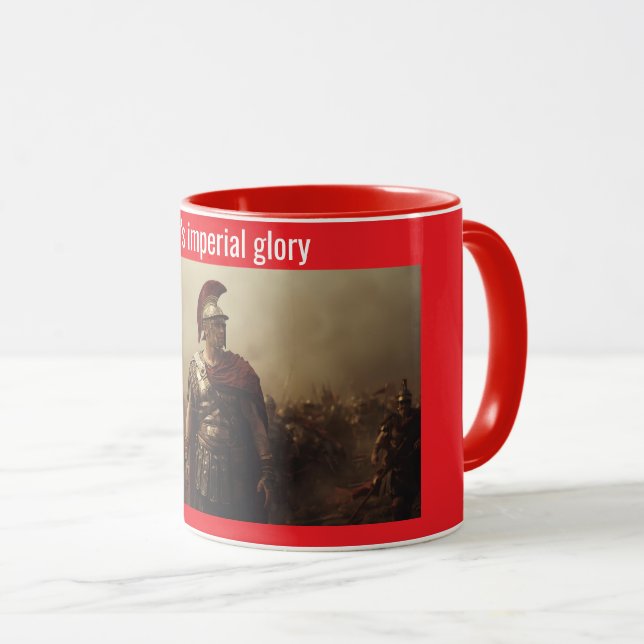 Caneca Glória imperial de César vermelha (Frente Esquerda)