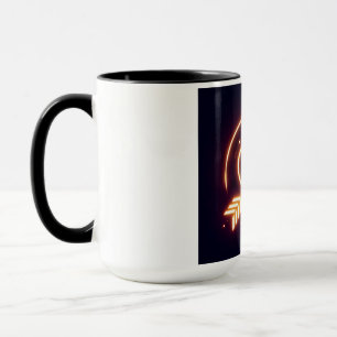 Caneca glowing image of a heart with cupid's arrow