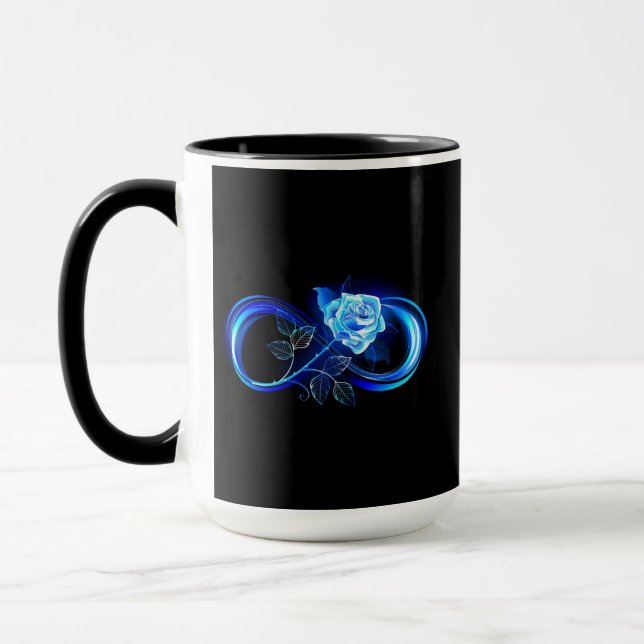 Caneca Glowing infinity with blue rose (Esquerda)