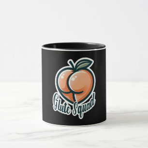 Caneca Glute Squad Bunda Rosa Glúteos Academia Fitness