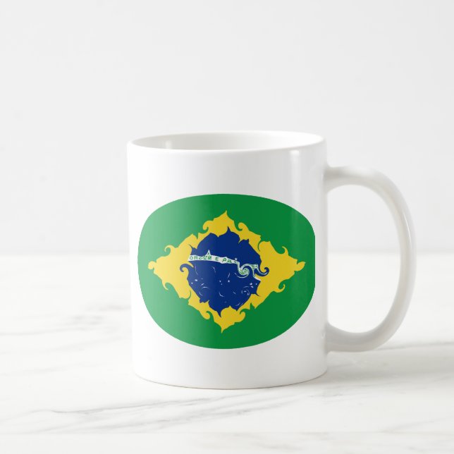 Caneca Gnarly da bandeira de Brasil (Direita)