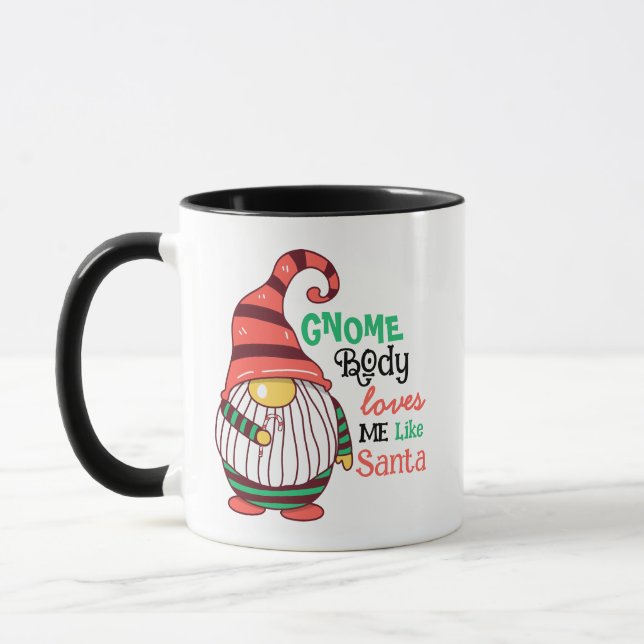Caneca Gnome Body Me Ama Como Papais noeis Cute Mug (Esquerda)