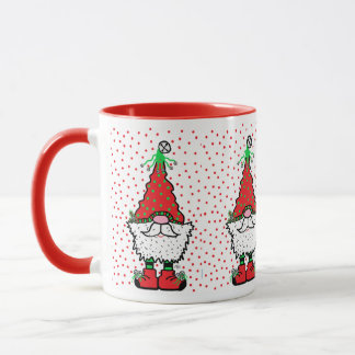 Caneca Gnome de Natal com Acentos VERMELHOS