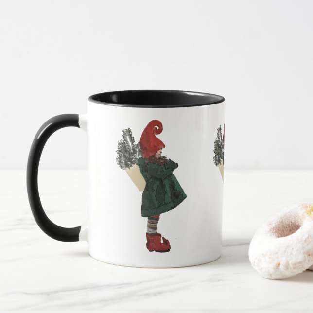Caneca Gnome Mug de Natal Whimsso - Café e Taa Cup (Com Donut)