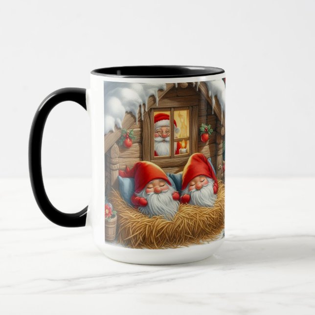 Caneca Gnome vê dormindo no café da manhã de Natal (Esquerda)
