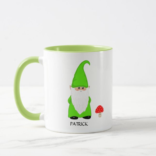 Caneca Gnomo Bonito Vestido em Verde (Esquerda)