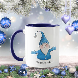 Caneca Gnomo Cento - Natal Azul