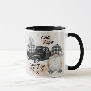 Caneca Gnomo Coffee Mug Truck Cote Xadrez Preta