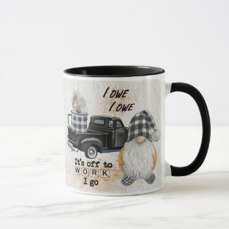 Caneca Gnomo Coffee Mug Truck Cote Xadrez Preta