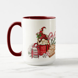 Caneca Gnomo de Natal com Chocolate Quente