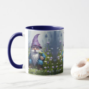 Caneca Gnomo Primavera de Jardim Azul