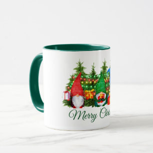 Caneca Gnomos de aquarela Luzes de Natal Meritíssimas