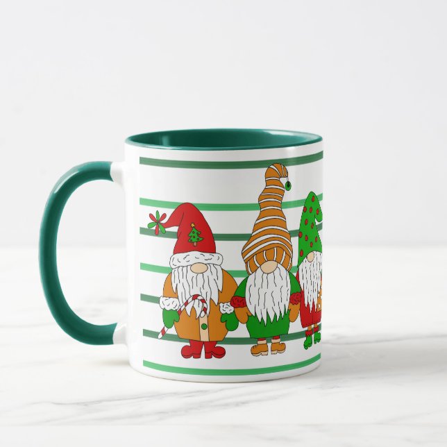 Caneca Gnomos de Natal Festivos Bons (Esquerda)