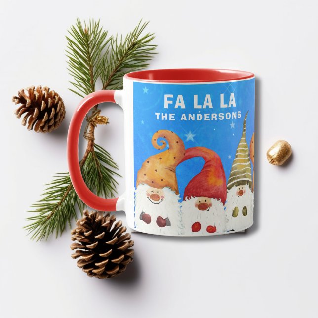 Caneca Gnomos Fa La La de Natal (Criador carregado)