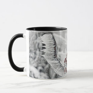 Caneca Gnomos na pintura a aquarela da neve