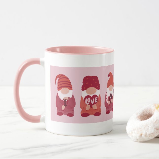 Caneca Gnomos Namorados Bonitos Eu Te Amo Arte (Com Donut)