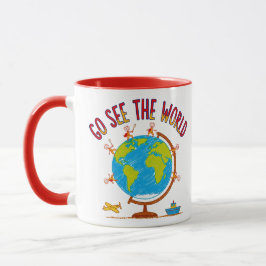 Caneca Go See The World Kids Travel Drawing
