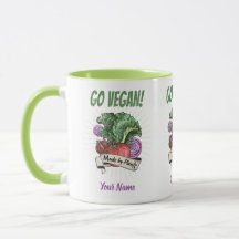 Go Vegan Made by Plant Veggie Vintage vegetarianos