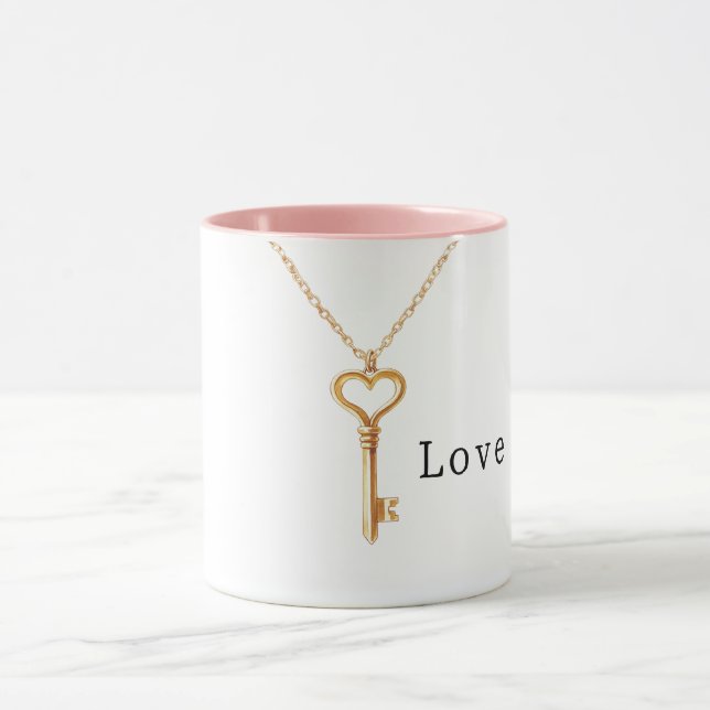 Caneca Gold Chain Heart Necklace Love (Centro)