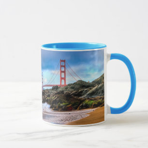 Caneca Golden gate bridge no por do sol