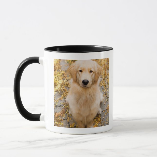 Caneca Golden retriever do bebê de um ano, retrato (Esquerda)