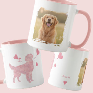 Caneca Golden Retriever Foto & Nome Personalizado Dia dos