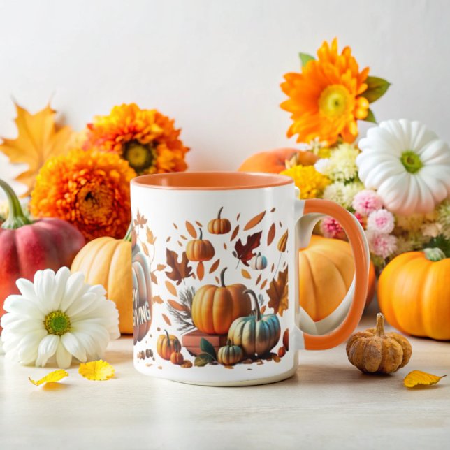 Caneca Golden Thanksgiving Pumpkin (Criador carregado)