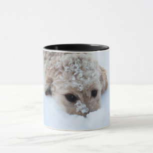 Caneca Goldendoododododle Com Nariz Na Neve