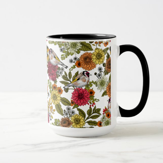 Caneca Goldfinches no jardim (Direita)