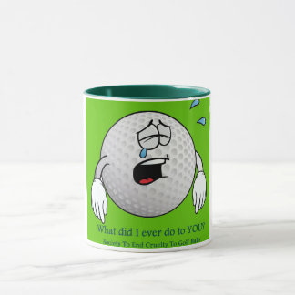 Caneca Golf Mug traz bola de golfe com sentimentos ferido