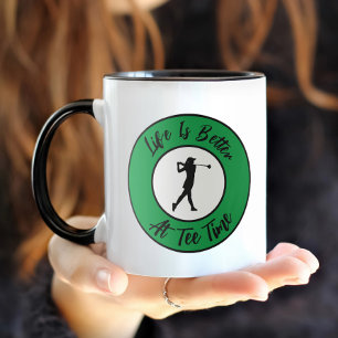 Caneca Golfe Golfe Tempo Esportes Humor Divertido Preto V