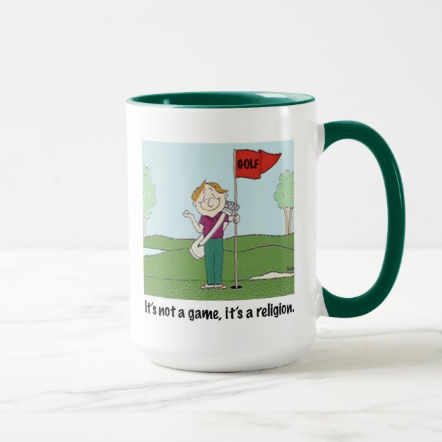 Caneca GOLFE!  Não é um jogo, ele é uma religião (Direita)