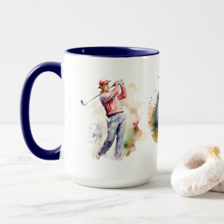 Caneca Golfer de Aquarela