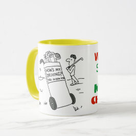 Caneca Golfer tem Sinal dizendo "Como está minha condução