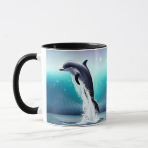 Caneca Golfinho Pulando No Oceano Café Mug