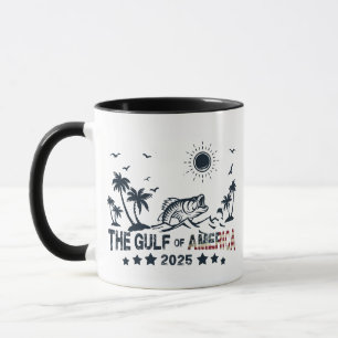 Caneca Golfo da América pescando pavilhão americano patri
