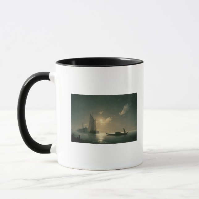 Caneca Gondolier no mar em a noite, 1843 (Esquerda)